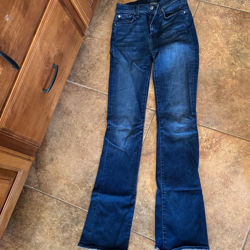 7 For All Mankind Dark Blue Boot Cut Jeans